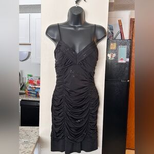 Elegant Black Ruched Dress